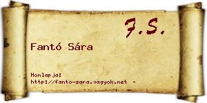 Fantó Sára névjegykártya